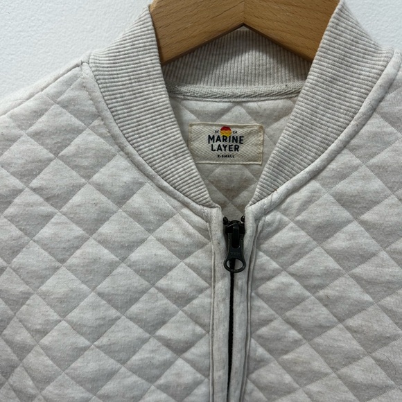 Marine Layer Quilted Ivory Bomber Jacket - Unbranded - Picture 3 of 3